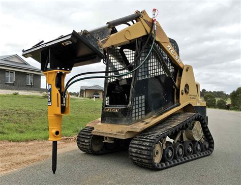 skid steer rock breaker attachment|bobcat with jackhammer attachment.